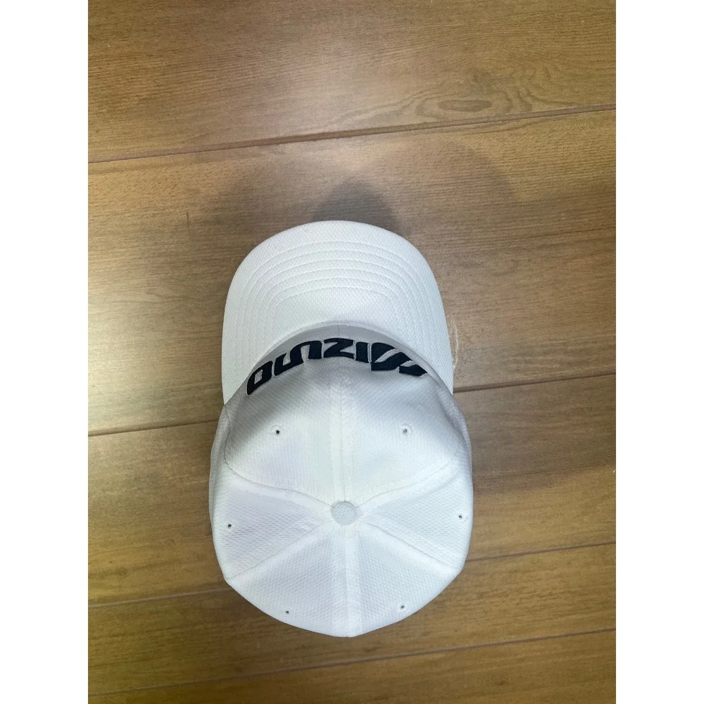Mizuno vintage‎ White black logo spell out Performance golf hat  M/L - Picture 11 of 12